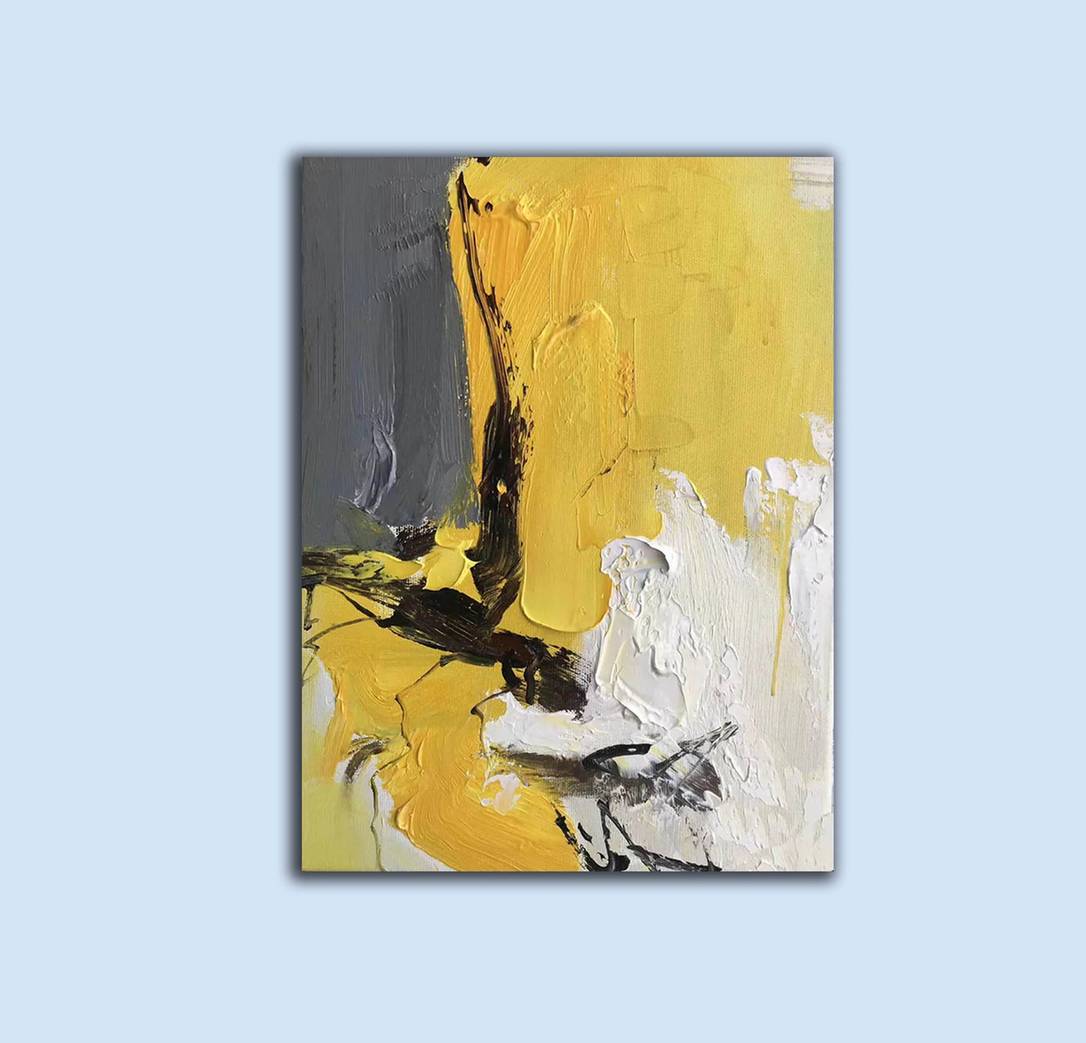 Contemporary Grey Abstract Canvas Artwork OY2BI wall art